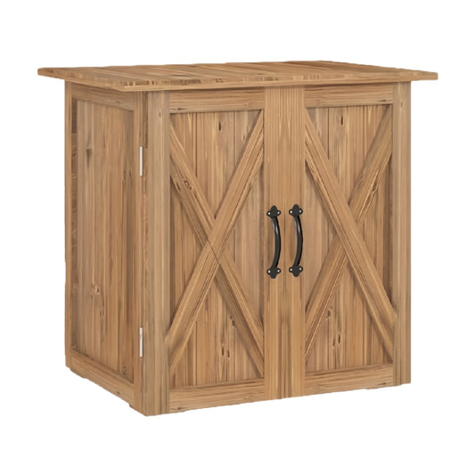 Solid Wood Rustic Storage Cabinet with Double Barn Doors